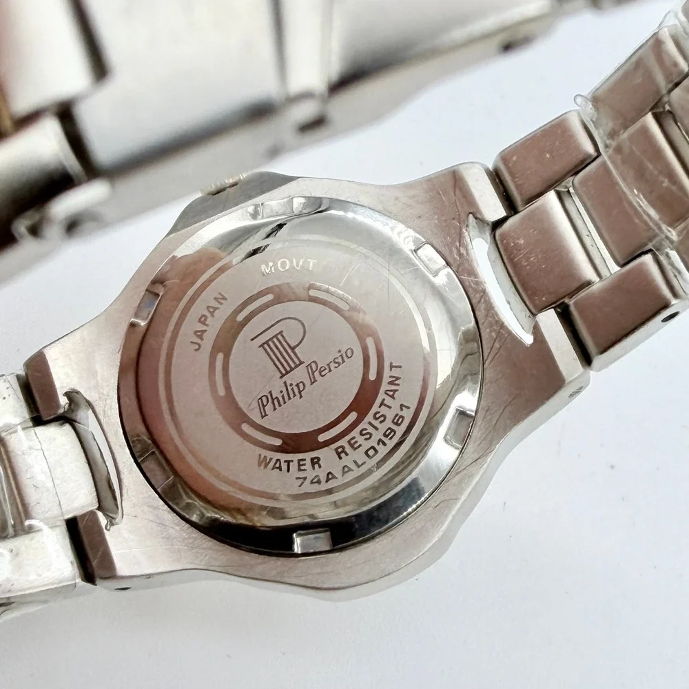 Philip Persio 74AAL01961 Womens Quartz Two-Tone Stainless Steel Blue Dial Watch